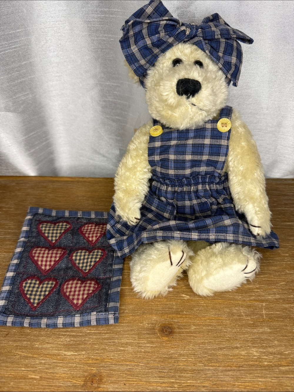 Boyds Bears Chamomille Quilt Patch Bear 10” Plush 1985-1997 with Quilt